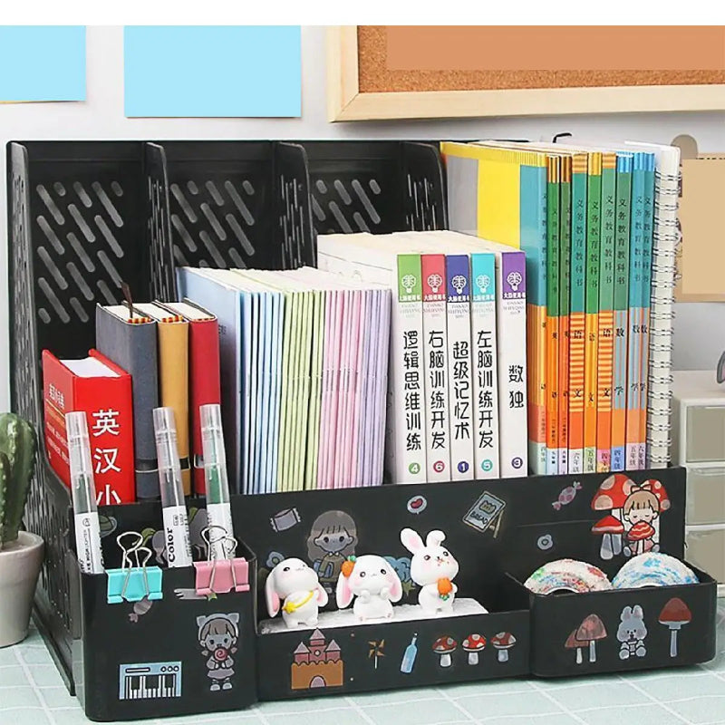 black stationery organizer