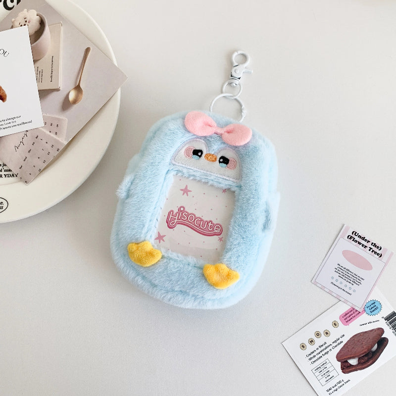 Kawaii Blue Penguin Photocard Pouch Keychain