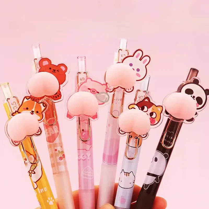 Kawaii Animal Soft Booty Gel Pens