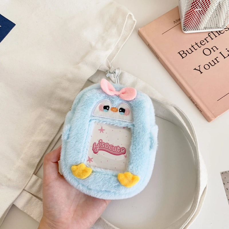 Kawaii Blue Penguin Photocard Pouch Keychain