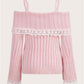 Kawaii Off Shoulder Knit Top in Pink