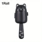 Black cat-shaped lint roller on a white background