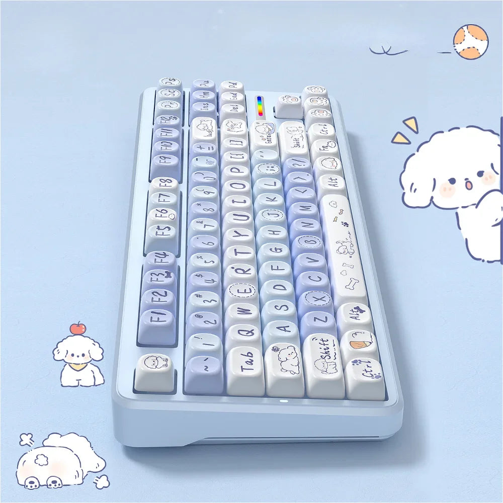 Kawaii Playful Puppy Keycap Set