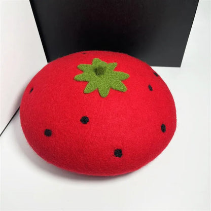 Kawaii Strawberry Beret Hat