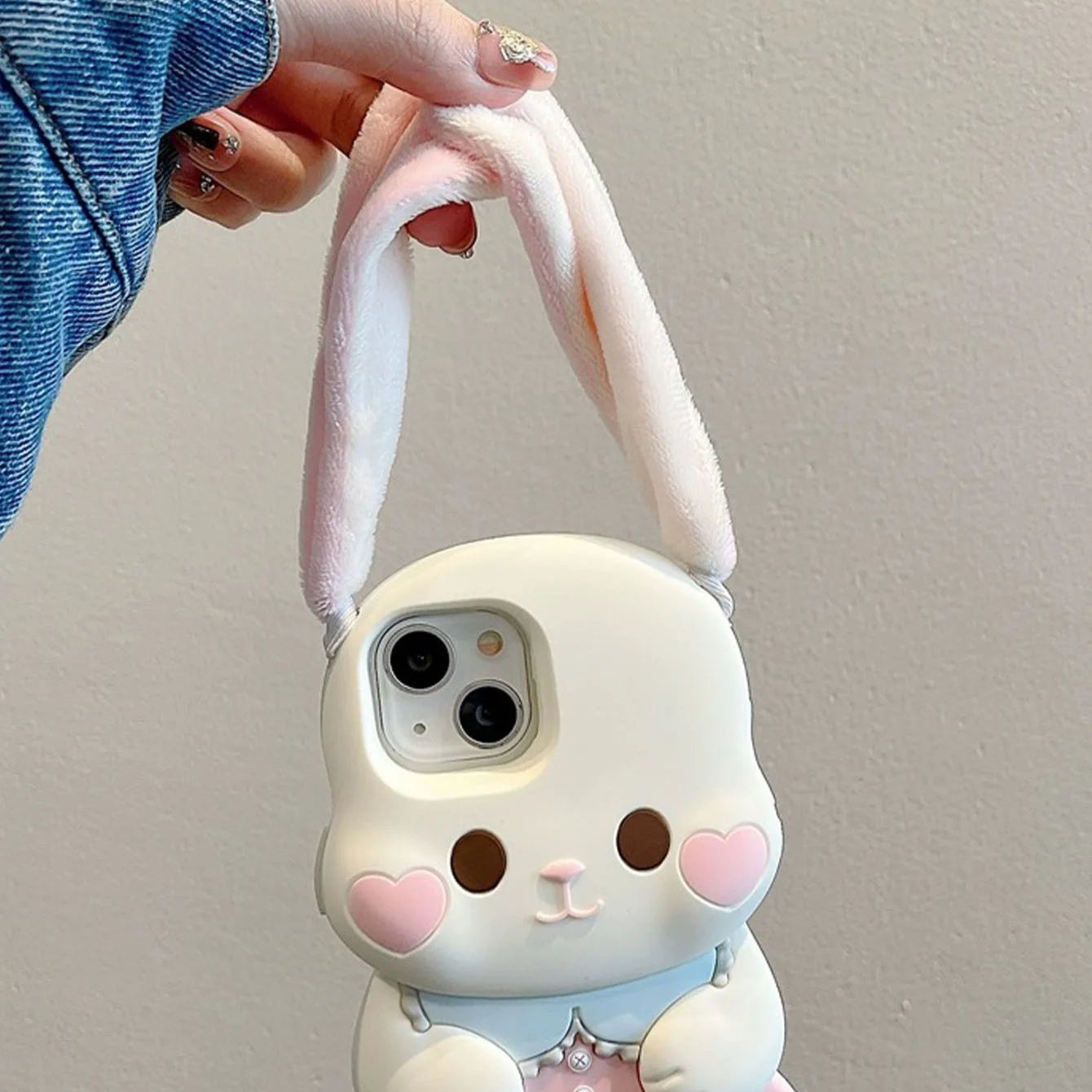 Kawaii Plush Ears Bunny iPhone Case