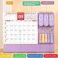 2026 Desktop Calendar With Sticky Notes displaying the inside of the calendar 