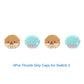 Four cartoon dog-shaped thumb grip caps for Switch 2 on a white background