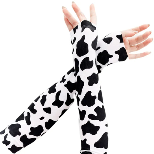Kawaii Cow Print Arm Warmer Sleeves