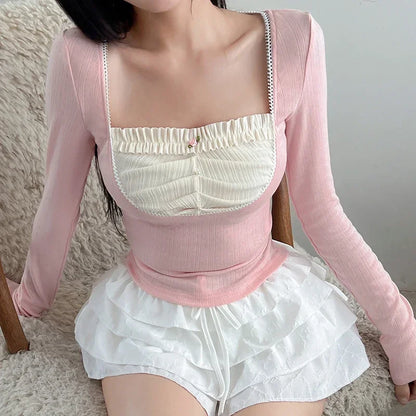 Pink and White Sweet Coquette Top