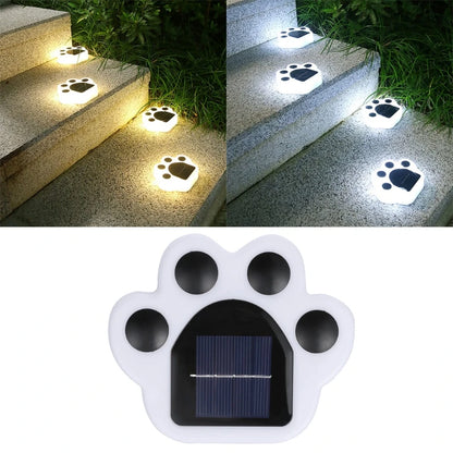 Outdoor Solar Powered Cat Paw Lights