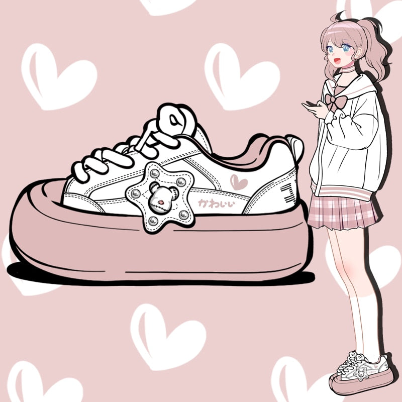 Kawaii Star Bear Chunky Sneakers