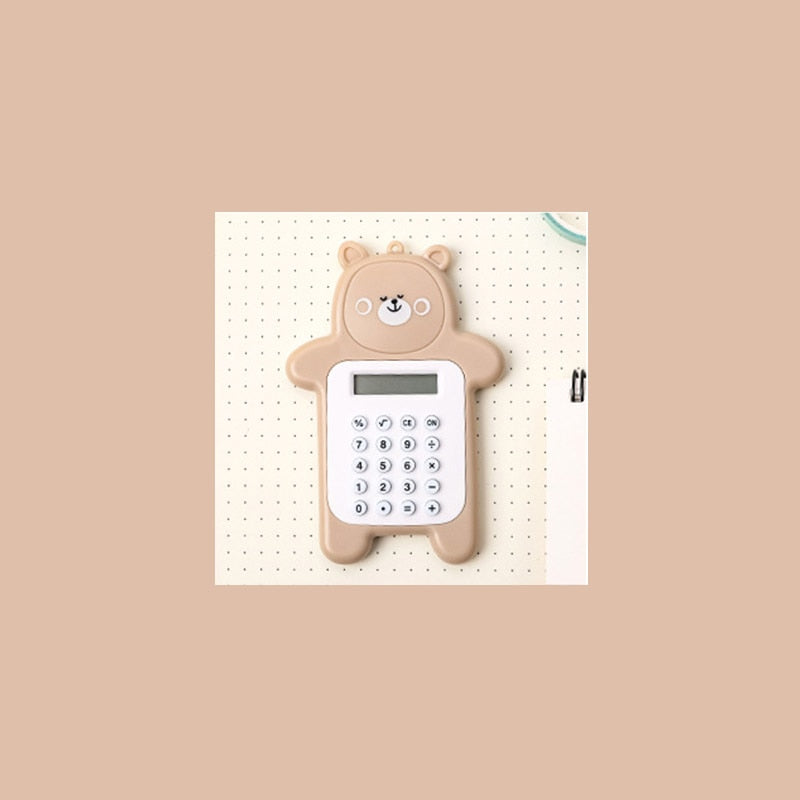 Kawaii Brown Mini Bear Digital Calculator