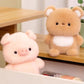 Kawaii Cutie Club Pig and Bear front view sitting on shelves 