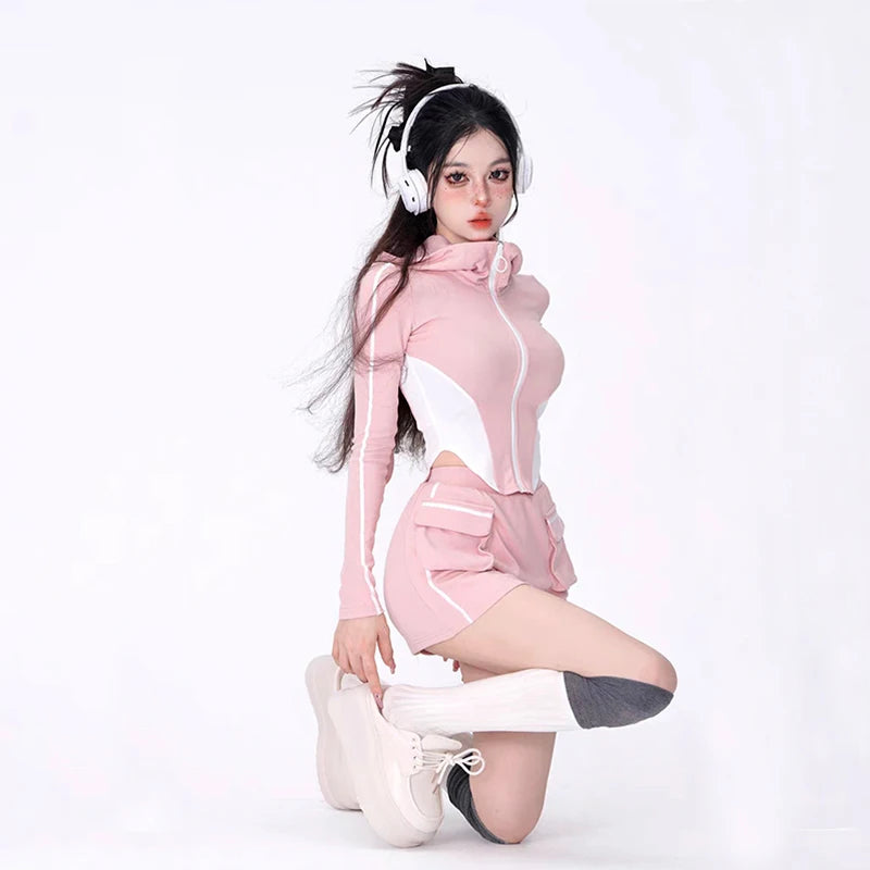 Two Piece Bunny Ears Hoodie Outfit