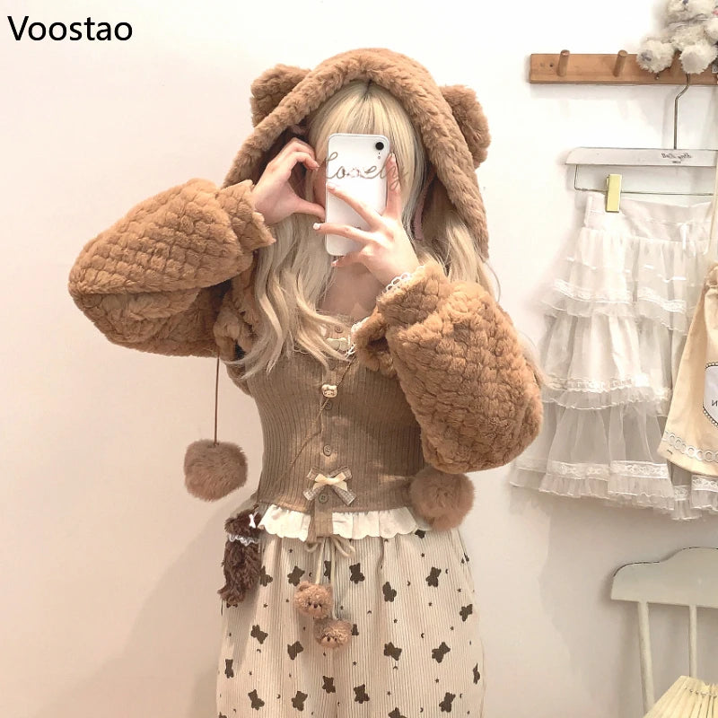 Bunny & Bear Cropped Hooded Cardigans