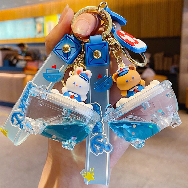 Kawaii Sailor Bunny & Bear Keychains