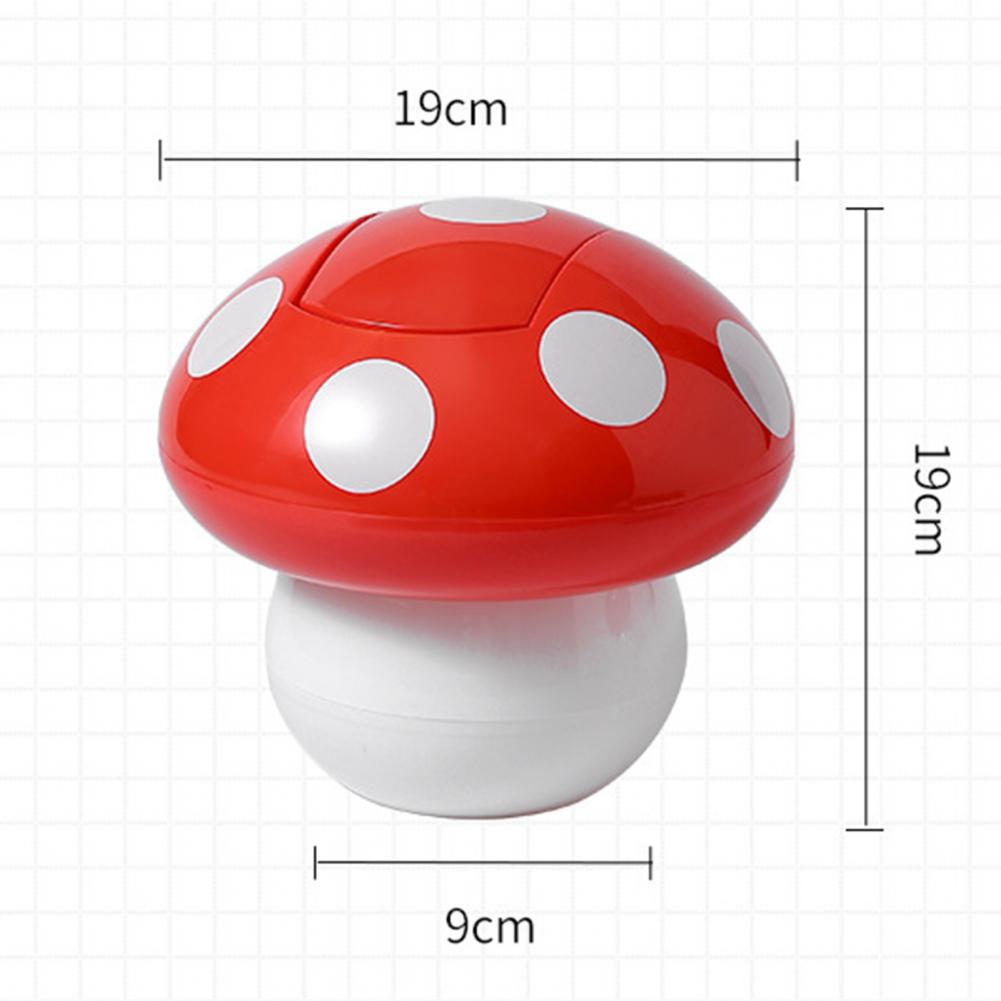 Kawaii Mushroom Desktop Trash Can Dimensions - 19cm x 19cm x 9cm