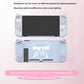 Silicone Joycon cover with cat ears design and bow tie printed backplate on a pink background