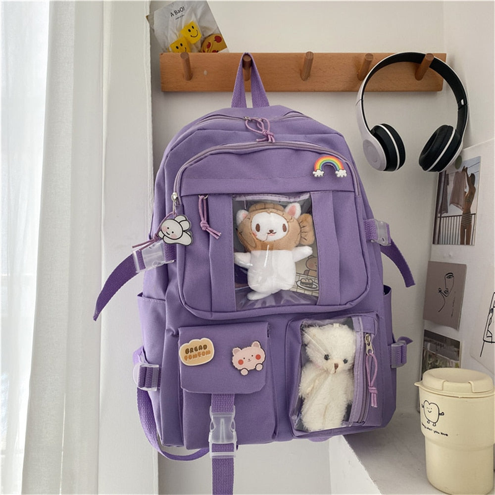 Kawaii Plushie Showcase Backpack in Purple