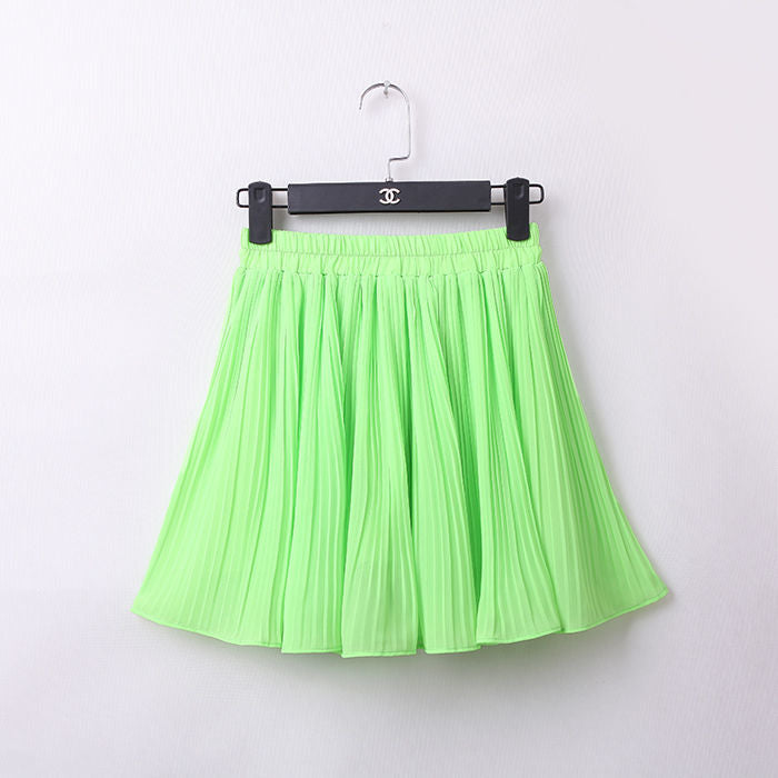 Kawaii Bright Green Chiffon Skirt