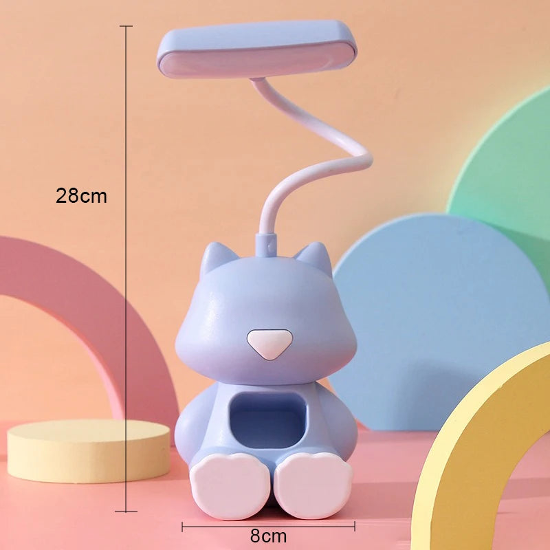 Kawaii Cat Felxible Desk Lamp in Blue