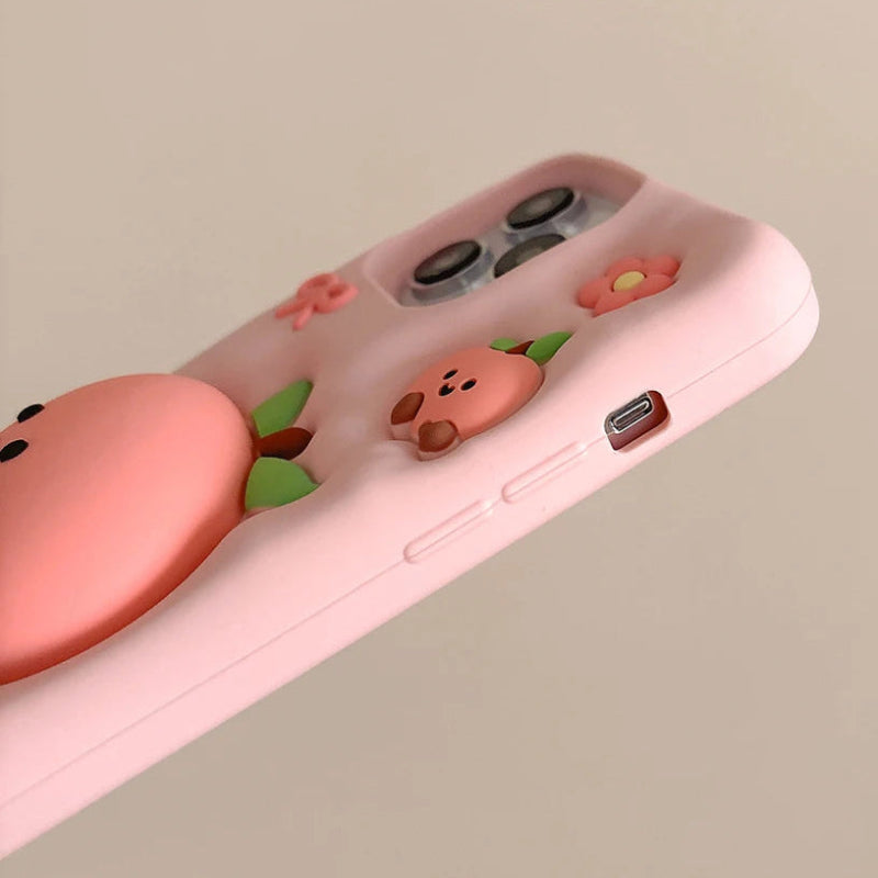 Side view of Kawaii Peach iPhone Case  