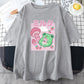 Kawaii Strawberry Mushroom Frog T-Shirt in Grey