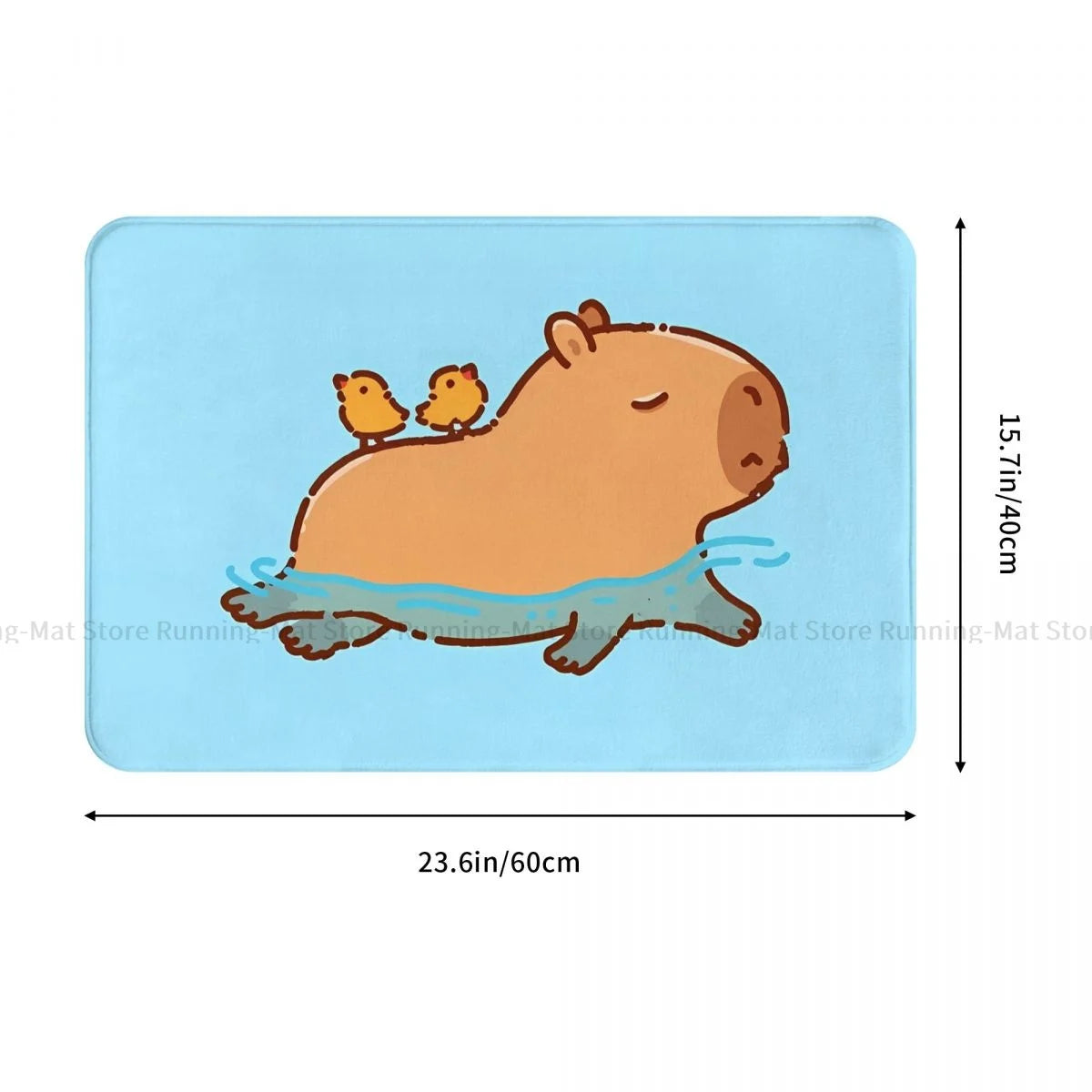 Swimming Capybara Bath Mat
