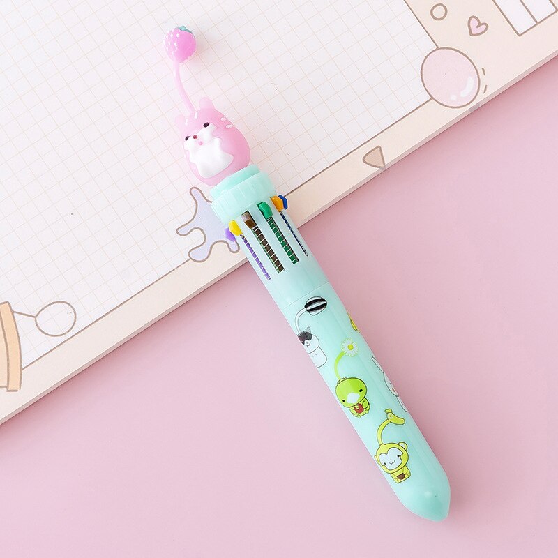 Kawaii 10 Colors Pink Hamster Ballpoint Pen