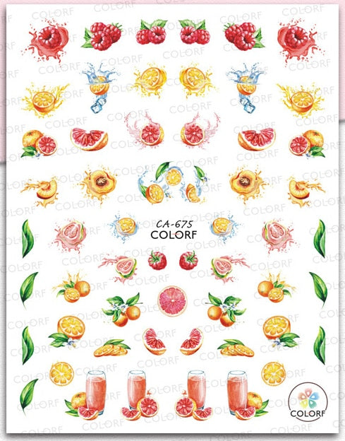 Kawaii Nail Art Fruit Decals