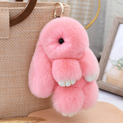 Fluffy Bunny Plushie Keychains