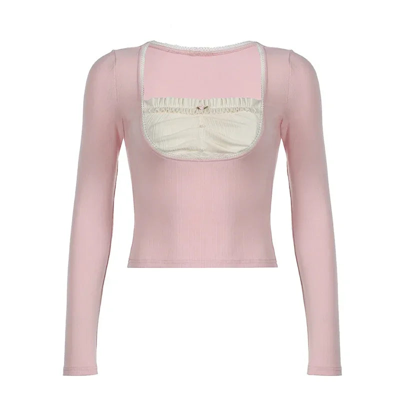 Pink and White Sweet Coquette Top