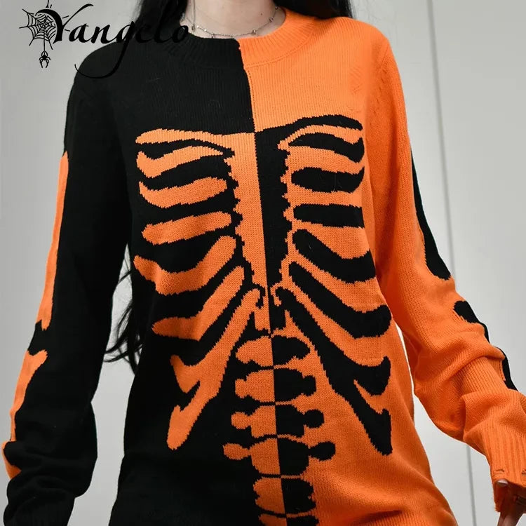 Orange & Black Skeleton Sweater