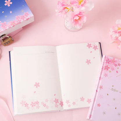 Kawaii Cherry Blossom Lock Box Diary