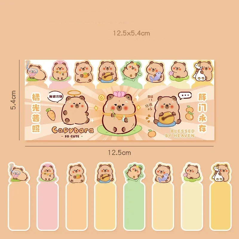 Cute Capybara Bookmark Sticky Notes