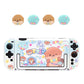 Cute character-themed Nintendo Switch controller skin with cartoon designs on a white background