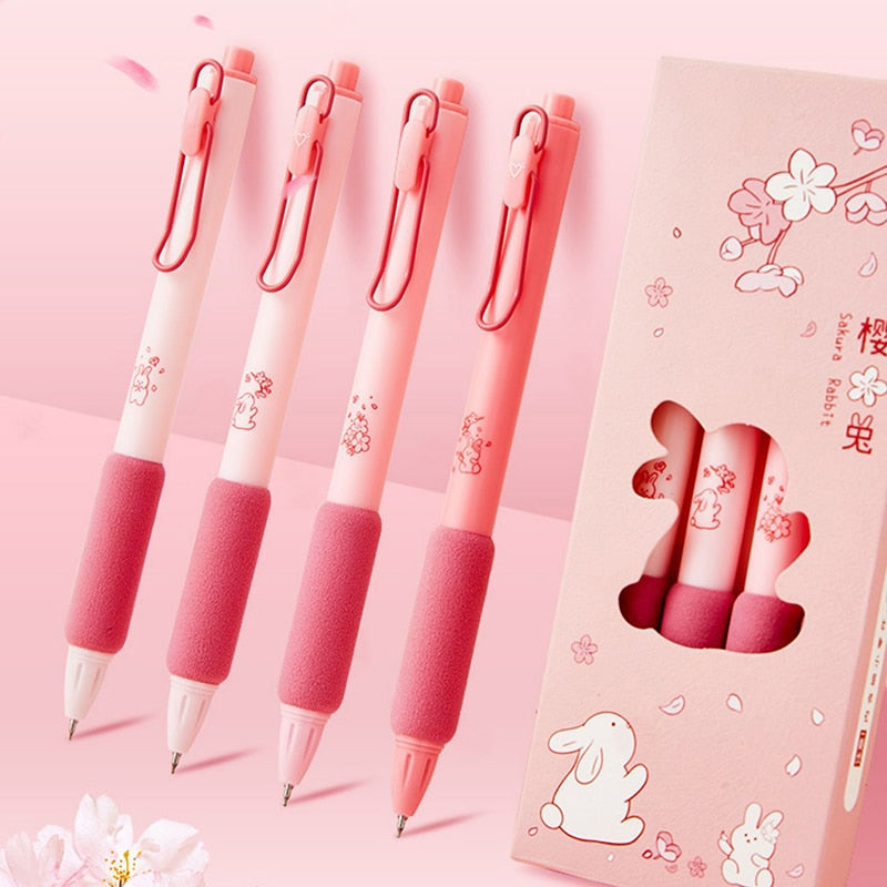 Kawaii Sakura Rabbit Gel Pens