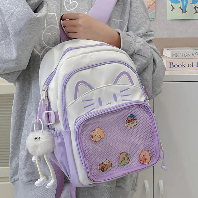 girls limited too kitty cat plush mini backpack purple Hello Candy This bag is IM Pretty Neko School Ita Backpack