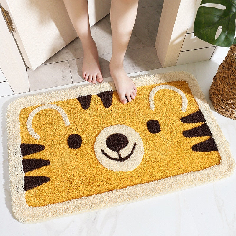 Kawaii Tiger Absorbent Bathroom Doormat