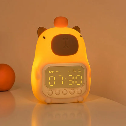 Kawaii Capybara Night Light Alarm Clock