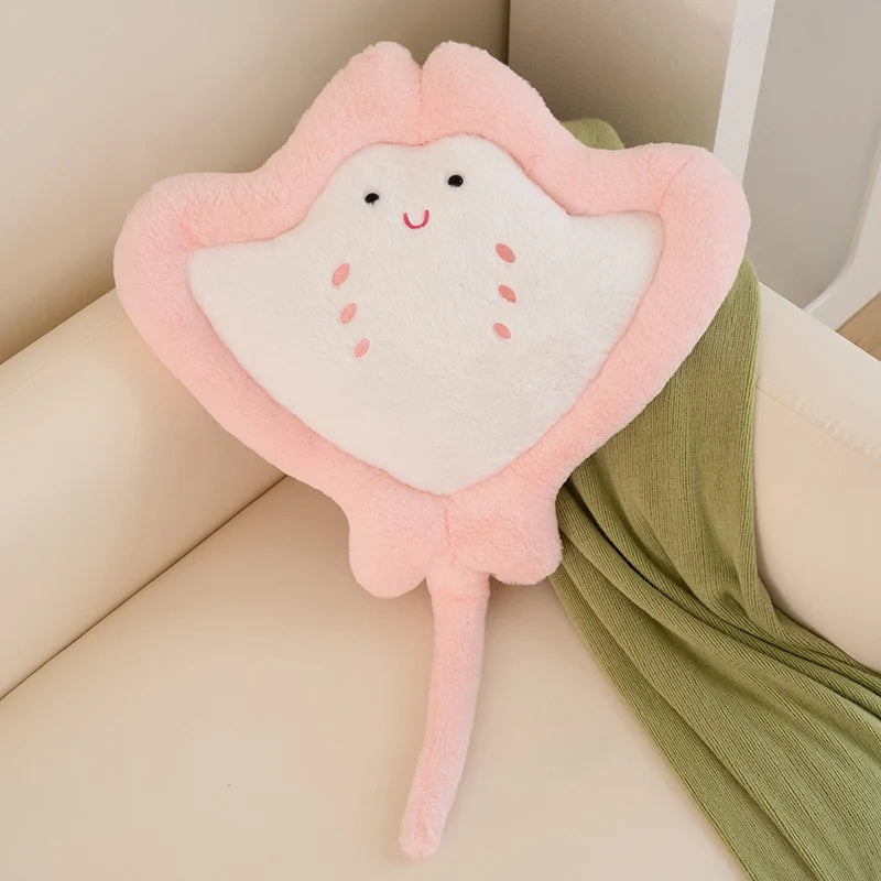 Pink Kawaii manta ray plushie