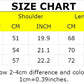 Fluffy Tulip Bunny T-Shirt Size Chart