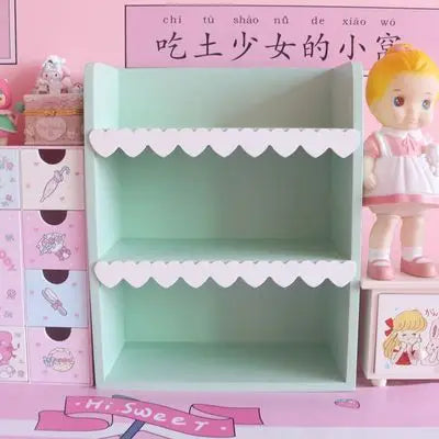 Cute Wooden Shelves with Heart Trim