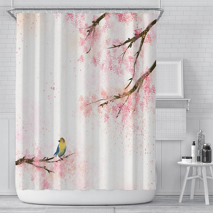 Kawaii Cherry Blossom Shower Curtains