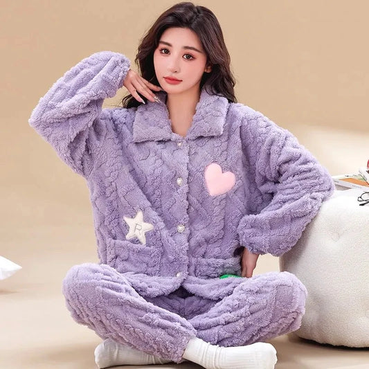 Cozy Purple Fleece Pajamas