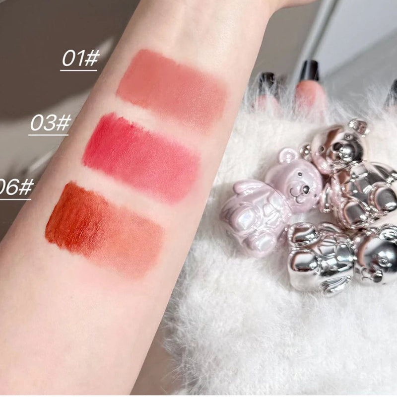 Kawaii color shades from bear makeup set and pink and silver bear accessories 