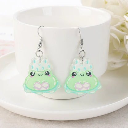 Kawaii Frog Acrylic Earrings