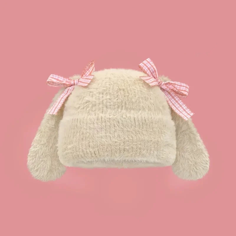 Cute Bow Bunny Beanie