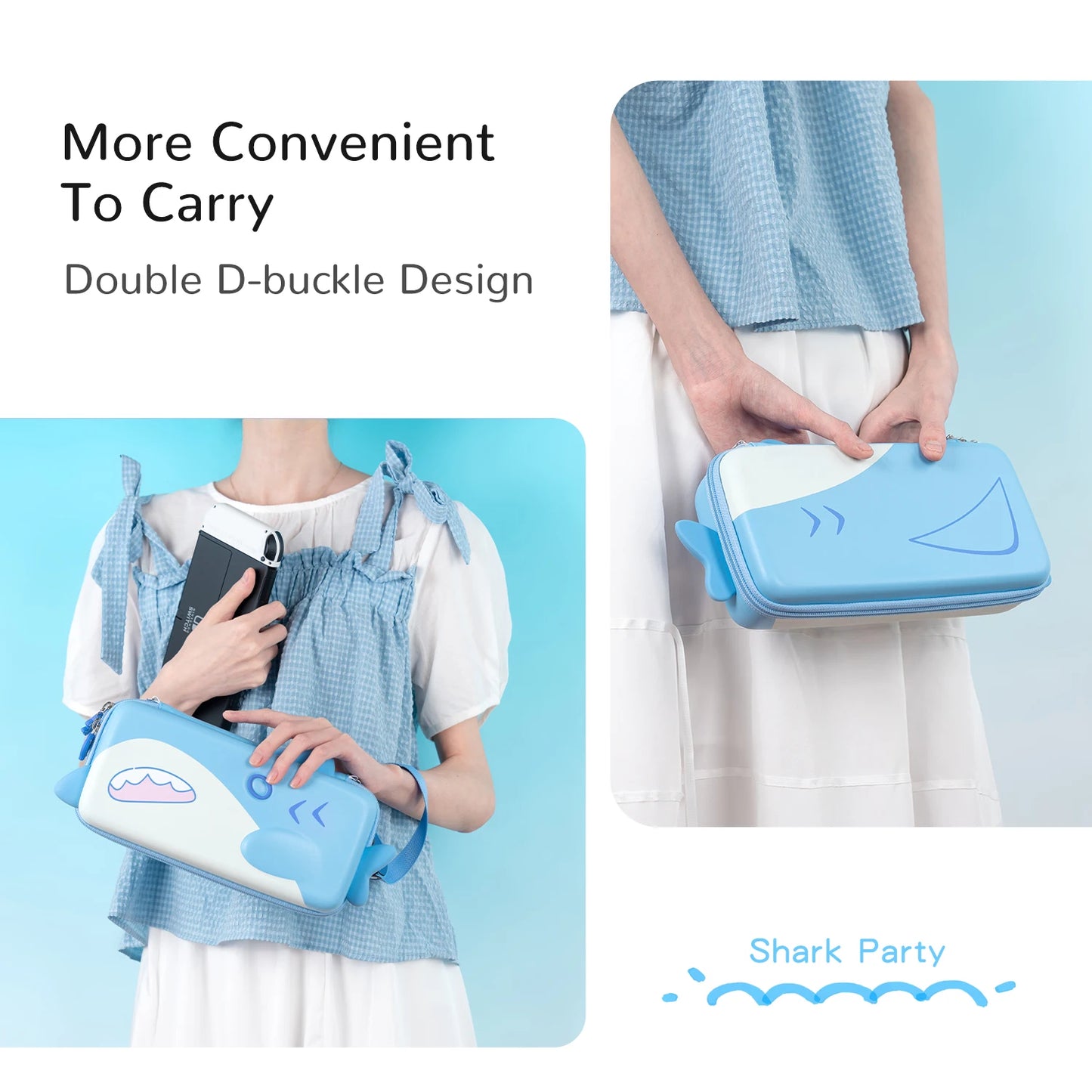 Cute Shark Nintendo Switch Protective Carrying Case