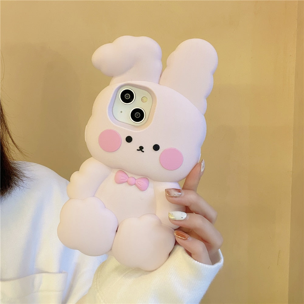 Model Holding Kawaii Sweet Bunny iPhone Case